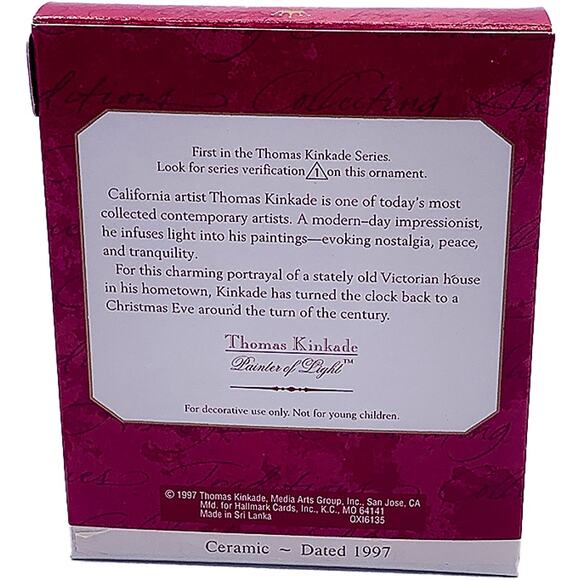1997 Hallmark Keepsake Thomas Kinkade Victorian Christmas Ornament in Box - Picture 2 of 6